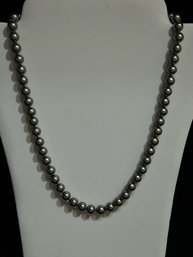Synthetic Black Pearl Necklace - 19 Inches - 7mm