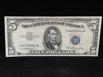 Series 1953 US $5 Small Size Silver Certificate - Uncirculated