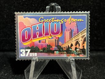 Greetings From America USPS Silver State Stamp 'Ohio' 23.6g .999 Fine Silver Bar