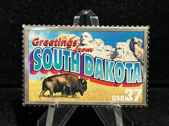 Greetings From America USPS Silver State Stamp 'South Dakota' 23.6g .999 Fine Silver Bar