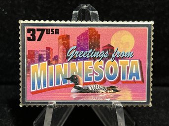 Greetings From America USPS Silver State Stamp 'Minnesota' 23.6g .999 Fine Silver Bar