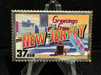 Greetings From America USPS Silver State Stamp 'New Jersey' 23.6g .999 Fine Silver Bar