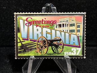 Greetings From America USPS Silver State Stamp 'Virginia' 23.6g .999 Fine Silver Bar