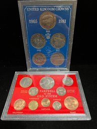 United Kingdom Crown .925 Silver Coin Set & Farewell To The E.S.D System Set