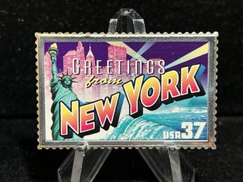 Greetings From America USPS Silver State Stamp 'New York' 23.6g .999 Fine Silver Bar