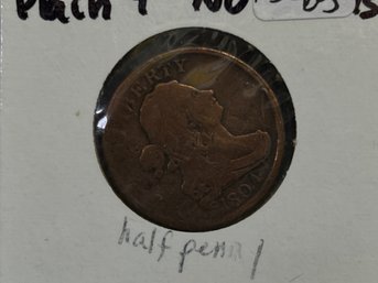 1804 Draped Bust Half Cent - Plain 4 - No Stems