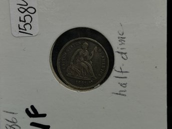 1861 Silver Seated Liberty Half Dime - Very Fine