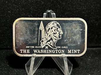 Washington Mint Gaudens Style One Ounce .999 Fine Silver Bar