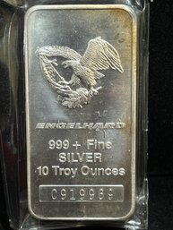Englehard Eagle Ten Troy Ounce .999 Fine Silver Bar - Unique Serial Number