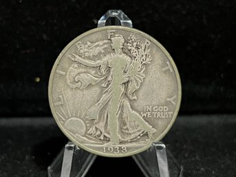 1938 D Walking Liberty Silver Half Dollar - Fine