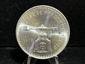 1979 Mexico 1 Onza One Troy Ounce .999 Fine Silver Coin