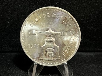 1979 Mexico 1 Onza One Troy Ounce .999 Fine Silver Coin