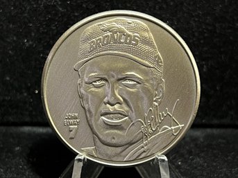 NFL John Elway One Troy Ounce .999 Fine Silver Round
