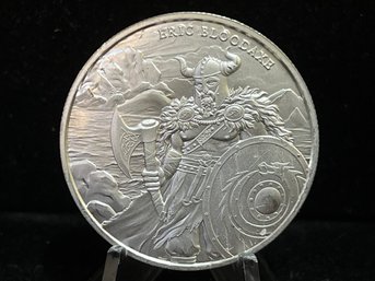Legendary Warriors Eric Bloodaxe One Troy Ounce .999 Fine Silver Round