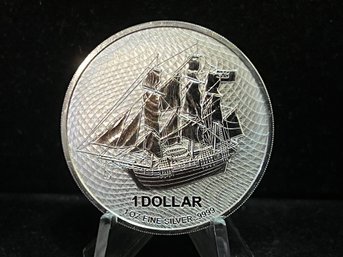 2023 Cook Islands HMS Bounty One Dollar One Troy Ounce .999 Fine Silver Coin