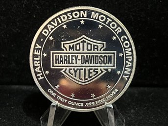 1993 Harley Davidson 90 Years One Troy Ounce .999 Fine Silver Round