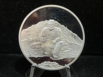 The Seal Of The State Of Alaska/panhandler One Troy Ounce .999 Fine Silver Round