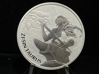 Korea 1 Clay Zi Sin Taurus One Troy Ounce .999 Fine Silver Coin