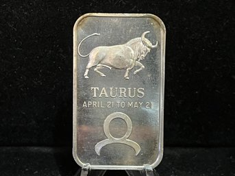 Madison Mint Taurus One Troy Ounce .999 Fine Silver Bar