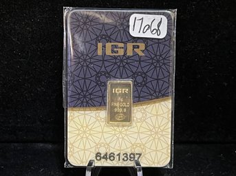 IGR Suisse Certified 1 Gram .999 Fine Gold Bar