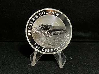 2021 Australia Fraser's Dolphin One Troy Ounce .999 Fine Silver Coin