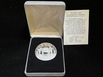 1990 Berlin Wall Commemorative Three Troy Ounce .999 Fine Silver Round