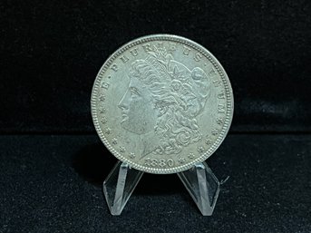 1880 P Morgan Silver Dollar - Almost Uncirculated