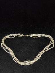 14K Gold Clasp Quad Strand Of Freshwater Pearls - 23 Inches