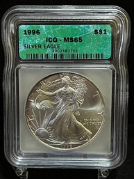 1996 Silver Eagle 1 Oz .999 Silver Bullion ICG MS69