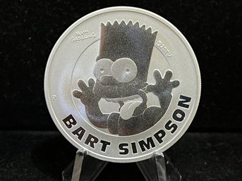 2022 Tuvalu Bart Simpson One Dollar One Ounce .999 Fine Silver Coin