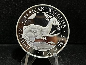 2023 Somalia African Wildlife Elephant 100 Shillings One Troy Ounce .999 Fine Silver Coin