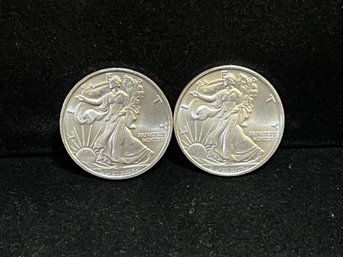 Lot Of 2 Mixed 1/2 Troy Ounce .999 Fine Silver Rounds - 1 Ounce Total