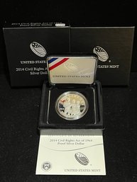 2014 US Mint Civil Rights Act Of 1964 Commemorative Proof Silver Dollar