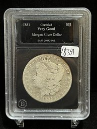 1881 P Morgan Silver Dollar - Very Good