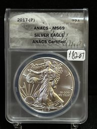 2017 P United States American Eagle Silver Dollar - ANACS MS69