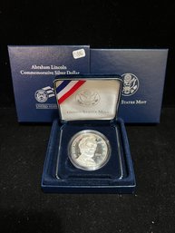 2009 P Amraham Lincoln Commemorative Proof Silver Dollar - No COA