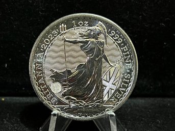 2023 United Kingdom Britannia 2 Pound One Troy Ounce .999 Fine Silver Coin
