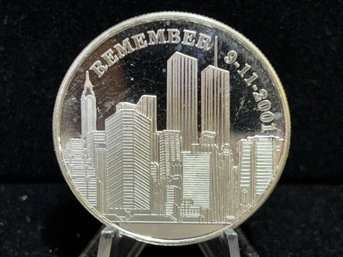 Remember 9-11-2001 .999 Fine Silver 1 Troy Ounce Round