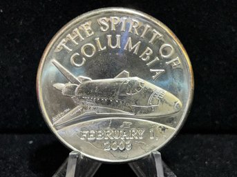 The Spirit Of Columbia February 1, 2003 .999 Fine Silver 1 Troy Ounce Round