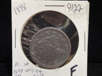 1848 Large Cent Liberty Head - Fine