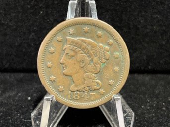 1847 Large Cent Liberty Head - Fine