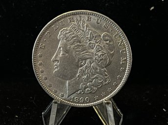 1890 P Morgan Silver Dollar - Almost Uncirculated