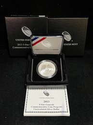 2013 US Mint 5-Star Generals Commemorative Coin Program Uncirculated Silver Dollar