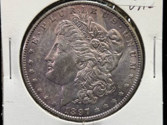 1897 P Morgan Silver Dollar - Toned - Uncirculated