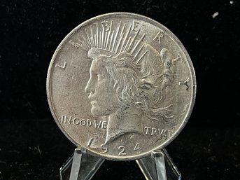 1924 P Peace Silver Dollar - Almost Uncirculated