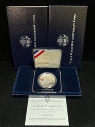 1991 - 1995 World War II 50th Anniversary Commemorative Proof Silver Dollar
