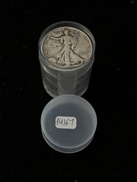 Roll Of US Silver Walking Liberty Half Dollars - Better Dates & Condition