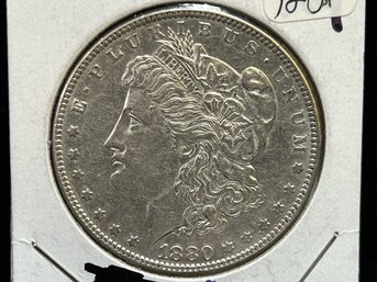 1880 P Morgan Silver Dollar - Almost Uncirculated