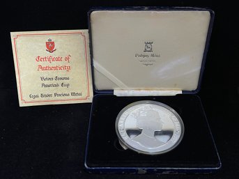 1987 Isle Of Man 10 Crown 10 Troy Ounce .999 Fine Silver Coin