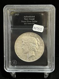 1927 D Silver Peace Dollar - Fine